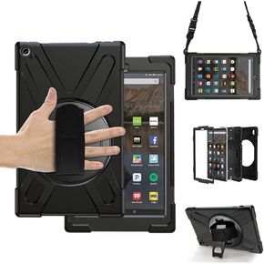 for Microsoft Surface Pro X Case 2021/2020/2019 - Multiple Angle Viewing Kickstand Handle Hand Strap Carrying Shoulder Strap Stylus Holder Business Cover for 13 Inch Surface Pro X, Black