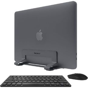 Macally Wireless Mini Keyboard & Mouse Combo and a Vertical Laptop Stand, Organize You Desk, Keep Your Laptop Safe