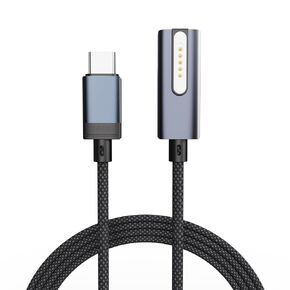 USB-C to Magnetic 3 Cable with Side Suction Function, Compatible with Magsafe Charging Cable for 14" 16" MacBook Pro 2024 M3 Pro & Max, MacBook Air 2022 M2, 2023 M2 Pro & Max - 6.6ft Gery black