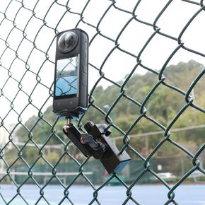 Fence Mount with Phone Clip for Recording Baseball and Softball Tennis Games, Compatible with GoPro, Mevo Start, iPhone 16/15/14/13 and Action Cameras