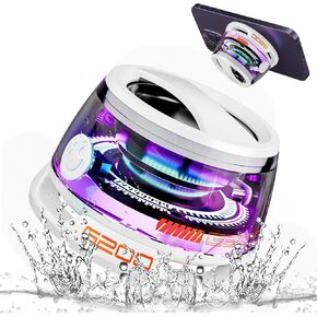Shower Speaker Bluetooth Waterproof, Portable Cell Phone Stand Bluetooth Speaker, IPX7 Waterproof Mini Wireless Speaker With LED Light, Bluetooth 5.3 Wireless Stereo, for Home, Outdoors, Pool (White)