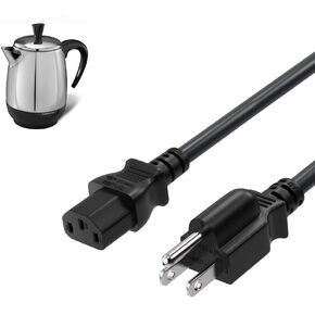 for Farberware Coffee Percolator AC Power Cord Farberware 8-Cup, Millennium FCP-412 G Percolator,Hamilton Beach Model 40614 40616 Coffee Pot Cable Cord, Markbass Little Mark Ninja 1000W Bass Head 3