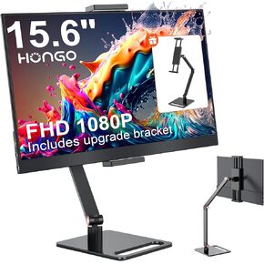 HONGO 15.6" Portable Monitor with Stand-Laptop Monitor Extender 1080P FHD for USB C hdmi Portable Screen Display Compatible for Windows Mac/Android/Switch/PS5