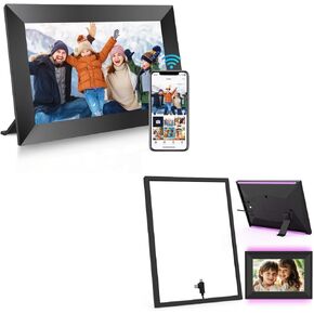 WONNIE 10.1 Inch WiFi Digital Picture Frame + LED Light Outer Frame