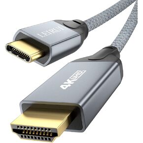 USB C إلى HDMI Cable 4K 60Hz 16.4 قدم لـ Thunderbolt 4/3 إلى HDMI Type-C إلى محول الحبل المضفر HDMI يدعم 3D HDR متوافق مع MacBook Pro/Air ، IMAC ، iPad Pro ، Galaxy S20 S10 ، Dell ، HP ، HP