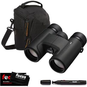 Nikon Prostaff P7 8X42 Binoculars Bundle with DSLR and Mirrorless Camera Shoulder Bag (Black), Focus Lens Cleaning Pen, and Focus Microfiber Cleaning Cloth (4 Items)