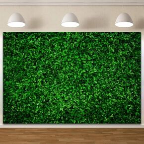 Grass Wall Photography Backdrop, 10x8ft Nature Summer Green Leaves Greenery Backdrop for Wedding Birthday Party Banner Outdoorsy Theme Decor Newborn Baby Shower Photo Shoot Props