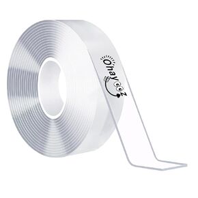 Strong Double Sided Tape Removable 10FT, Clear Sticky Adhesive Nano Tape Tough Washable Waterproof Mounting Tape Heavy Duty for Light Objects
