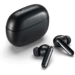 Motorola Sound Moto Buds 125 True Wireless Earbuds, IPX5 Waterproof Sweatproof Touch Control Ear Buds with Dual Noise Cancelling Microphone, Charging Case, Black