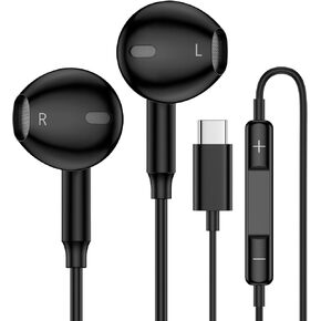 USB C Wired Headphones Earbuds for Samsung Galaxy A36 A56 A26 A16 A35 S25 Ultra Plus S25+ Z Fold 6 Z Flip 6 S24 fe S23 S22 S21 S20, USBC Ear Buds with Microphone Type C Wired Earphones for iPhone 16