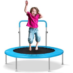 36 Inch Mini Trampoline for Kids, Indoor Toddler Trampoline with Handle, Child Small Rebounder Trampoline for Indoor and Outdoor Use, Pink