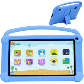 YQSAVIOR Kids Tablet Android 12 7 inch IPS Screen 4GB RAM 32GB ROM for Toddler, Parental Control, 2+5MP Dual Camera, Shockproof Case for Educational and Games, Blue