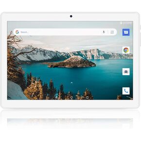 Tablet 10 inch, 5G WiFi Tablet, Android 8.1 Go, 16GB, Dual Camera, 1280x800 IPS Display, GPS, Bluetooth, GMS Certified PC - Silver