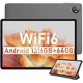 Blackview Tab 70 WiFi 2024 Android 13 Tablet, 6(3+3) GB+64GB 1TB Expand, Wi-Fi 6 Model, 10.1 inch Tablet with HD+IPS Display, 6580mAh, Dual Speakers and Camera, BT5.0, GMS, 2.0GHz CPU, Gray