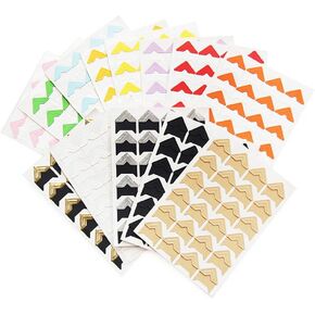 13 Sheets(312 PCS) Photo Corners Self Adhesive Photo Mounting Sticker Paper Corner Stickers for DIY Scrapbooking Album Dairy Personal Journal, Multicolor