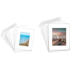 Golden State Art ، 50 Pack White Picture Mats + Packing Boards أكياس واضحة