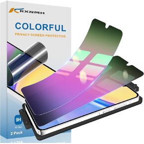 2 Pack Galaxy A15 5g Privacy Screen Protector for Samsung Galaxy A15 5g Screen Protector, Gradient Colorful, Anti-Spy, Anti-Blue Light，No Bubble, (PET material)