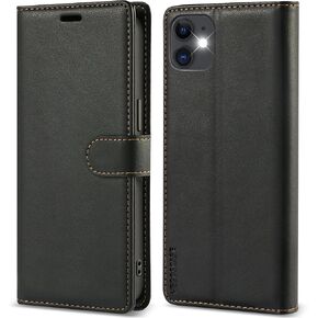 for iPhone 11 Wallet Case, [RFID Blocking] PU Leather Flip Cover with Card Holder, Magnetic Shockproof Phone Case for iPhone 11, Black