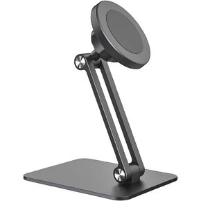 Alloy Aluminum 360° Rotatable Magnetic Suction Cellphone Stand Support Desktop Mobile Phone Holder Brace Compatible with 17mm Ball Head Cell Phone Holder