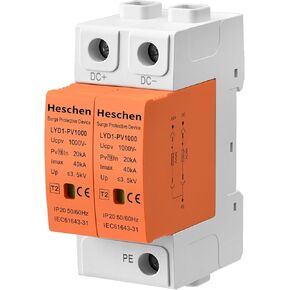 Surge Protective Device for PV, LYD1-PV1000, 2P 1000VDC 20KA, 35mm DIN Rail Mounting
