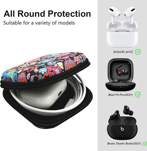 Earbud Case,Headphone Organizer Earbud Storage Bag, Hard EVA Shockproof Cover Carrying Case with Carabiner Clip Compatible with AirPods 4 AirPods Pro 2nd /3/2/1 Bose Galaxy (Jellyfish) in Kuwait
