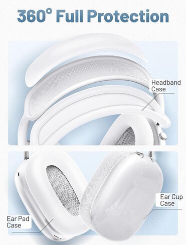Airpod Max Ear Covers, Silicone Case Cover for Apple AirPods Max (2024/2020), Anti-Scratch Sweat-Proof Headband Cover/Ear Pad Covers/Ear Cups Cover, Accessorie Protector for AirPods Max (Pink) in Saudi Arabia