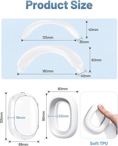 Airpod Max Ear Covers, Silicone Case Cover for Apple AirPods Max (2024/2020), Anti-Scratch Sweat-Proof Headband Cover/Ear Pad Covers/Ear Cups Cover, Accessorie Protector for AirPods Max (Pink) in Saudi Arabia