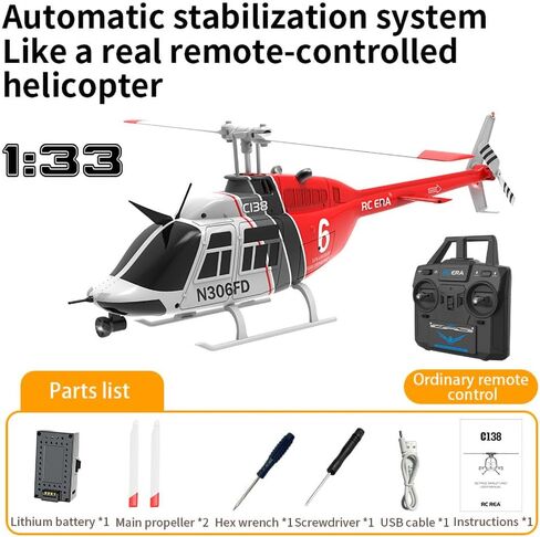 C138 RC Helicopter 2.4G 6CH 6-Axis Gyro Altitude Hold 1/33 Remote Control Plane Ready to Fly RTF(Blue-White) in Saudi Arabia