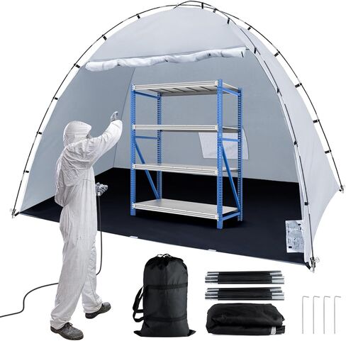 Portable Paint Booth,Siebwin 10x10x6.3ft Spray Paint Tent with Built-in Floor & Mesh Screen & Windproof Hooks, Painting Tent Station for Furniture DIY Hobby Tool, Spray Paint Shelter in Saudi Arabia
