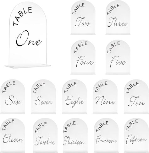 uxcell 15pcs Black Arch Acrylic Sign with Stand, 5 x 7 Inch Acrylic Arch Table Number Holders for Wedding Party Table Centerpiece Decoration (Number 1-15) in Saudi Arabia