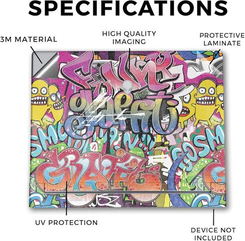 Glossy Glitter Tablet Skin Compatible with Alienware X16 R2 (2024) - Funky Graffiti - Premium 3M Vinyl Protective Wrap Decal Cover - Easy to Apply | Crafted in The USA by MightySkins in Saudi Arabia