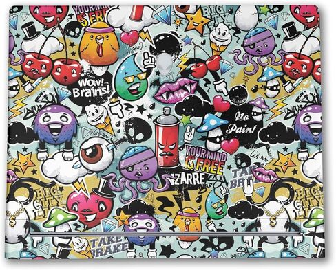 Glossy Glitter Tablet Skin Compatible with Alienware X16 R2 (2024) - Funky Graffiti - Premium 3M Vinyl Protective Wrap Decal Cover - Easy to Apply | Crafted in The USA by MightySkins in Saudi Arabia