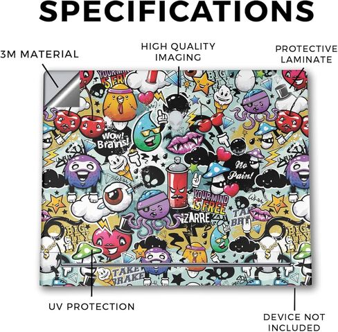 Glossy Glitter Tablet Skin Compatible with Alienware X16 R2 (2024) - Funky Graffiti - Premium 3M Vinyl Protective Wrap Decal Cover - Easy to Apply | Crafted in The USA by MightySkins in Saudi Arabia
