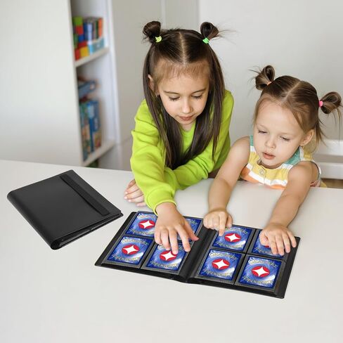 GEAoffice Card Binder - 4 Pocket Trading Card Collection Album Folder - 160 Side Loading Pocket Binder for TCG, MTG, Yugioh - Gifts for Card Collectors (All Black) in Kuwait