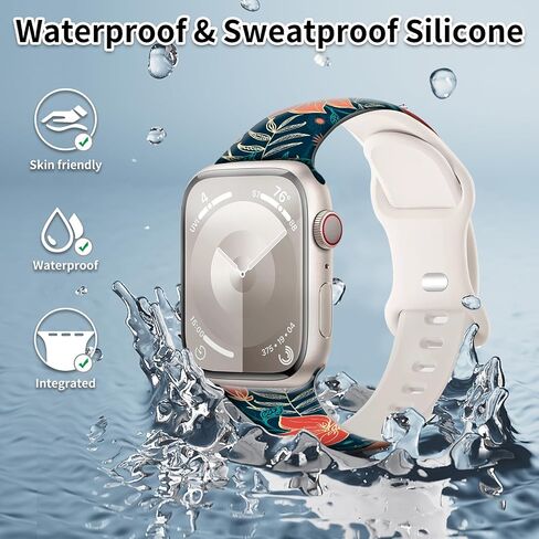 Silicone Watch Band Compatible with Apple Watch 38mm 40mm 41mm, Adjustable Soft Replacement Strap for Women Men, Compatible with iWatch Ultra2/1 SE Series 10 9 8 7 6 5 4 in Kuwait