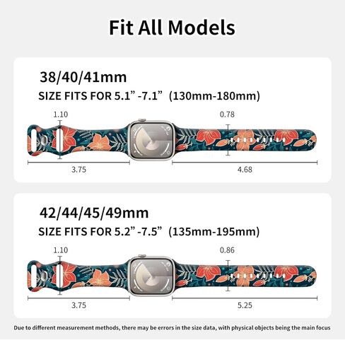 Silicone Watch Band Compatible with Apple Watch 38mm 40mm 41mm, Adjustable Soft Replacement Strap for Women Men, Compatible with iWatch Ultra2/1 SE Series 10 9 8 7 6 5 4 in Kuwait