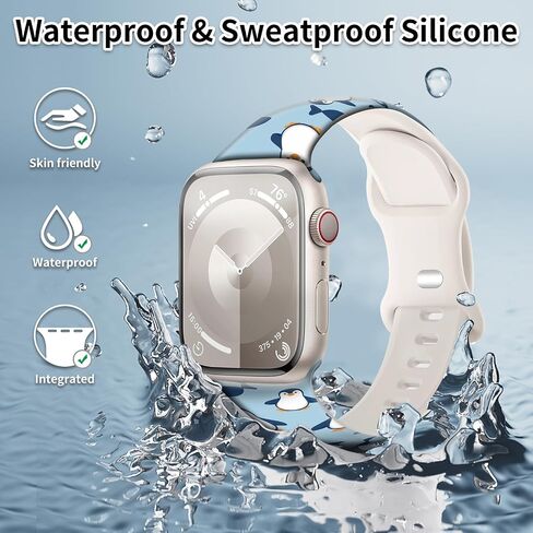 Silicone Watch Band Compatible with Apple Watch 38mm 40mm 41mm, Adjustable Soft Replacement Strap for Women Men, Compatible with iWatch Ultra2/1 SE Series 10 9 8 7 6 5 4 in Kuwait