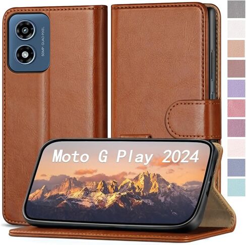 for Moto G 5G 2024/G Play 2024 Phone case[RFID Blocking Leather],[3 Credit Card Slot] Flip Folio Book Shockproof Protector,Holder Stand Wallet,Women Men for Moto G 5G 2024 Cover,Light Brown in Saudi Arabia