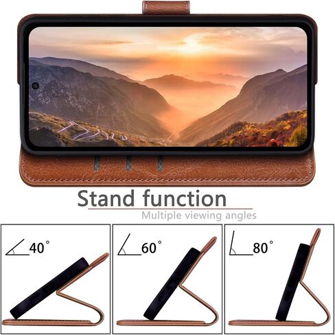 for Moto G 5G 2024/G Play 2024 Phone case[RFID Blocking Leather],[3 Credit Card Slot] Flip Folio Book Shockproof Protector,Holder Stand Wallet,Women Men for Moto G 5G 2024 Cover,Light Brown in Saudi Arabia