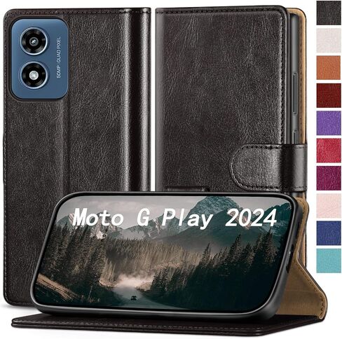 for Moto G 5G 2024/G Play 2024 Phone case[RFID Blocking Leather],[3 Credit Card Slot] Flip Folio Book Shockproof Protector,Holder Stand Wallet,Women Men for Moto G 5G 2024 Cover,Light Brown in Kuwait