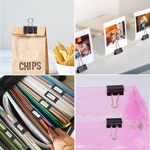 Ufmarine 200 Pcs Binder Clips Assorted Size, Paper Clips for Office, Extra Large, Large, Medium, Small, Extra Small and Mini in Saudi Arabia