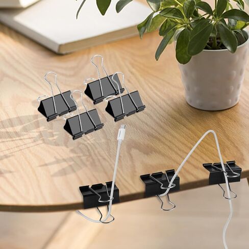 Ufmarine 200 Pcs Binder Clips Assorted Size, Paper Clips for Office, Extra Large, Large, Medium, Small, Extra Small and Mini in Saudi Arabia