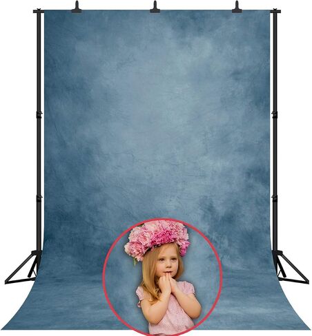 Graduation Backdrops for Photography Retro Abstract Blue Solid Color Art Portrait School Background Seamless Vinyl Photo Backdrop Studio Props PGT599A 5x7ft in Saudi Arabia