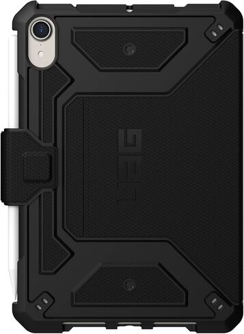 URBAN ARMOR GEAR UAG Designed for iPad Mini Case (6th Gen, 2021) Rugged Tactical Grip Exterior Material Heavy Duty Multi-Angle Viewing Folio Stand w/Pencil Holder Metropolis Protective Cover, Black in Saudi Arabia