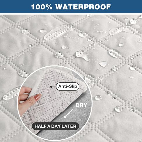 أغطية أريكة TAOCOCO مقاومة للماء، غطاء أريكة منزلق لـ 3 وسائد، غطاء أريكة للحيوانات الأليفة لـ 3 مقاعد، غطاء أريكة قابل للغسل، واقي الأثاث مع أشرطة (3 مقاعد، قهوة) in Kuwait