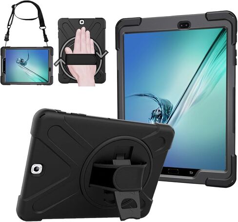 بالنسبة إلى Microsoft Surface Pro X Case 2021/2020/2019 - عرض زاوية متعددة Kickstand Handle Hand Strap تحمل غطاء أعمال حزام الكتف من طراز Surface Pro X ، Black ، Black in Kuwait