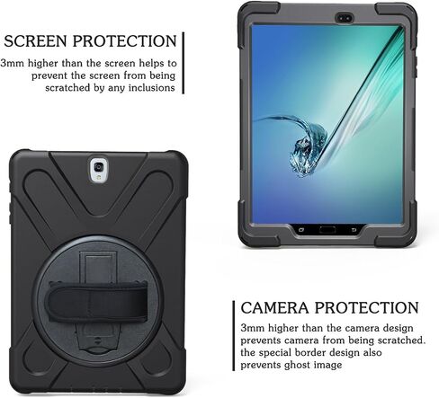 بالنسبة إلى Microsoft Surface Pro X Case 2021/2020/2019 - عرض زاوية متعددة Kickstand Handle Hand Strap تحمل غطاء أعمال حزام الكتف من طراز Surface Pro X ، Black ، Black in Kuwait