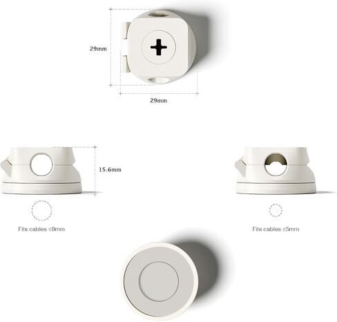 Magnetic Cable Holder, 360° Rotatable Desktop Cord Organizer with Adjustable Slot, Cable Management Clip for Home and Office (White Nano Adhesive) in Saudi Arabia