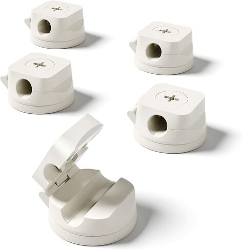 Magnetic Cable Holder, 360° Rotatable Desktop Cord Organizer with Adjustable Slot, Cable Management Clip for Home and Office (White Nano Adhesive) in Saudi Arabia