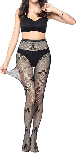 Fishnet Leggings With Garter Belt Sexy Black Striped Tights High Waist Fishnets Thigh High Stockings For Women in Kuwait
